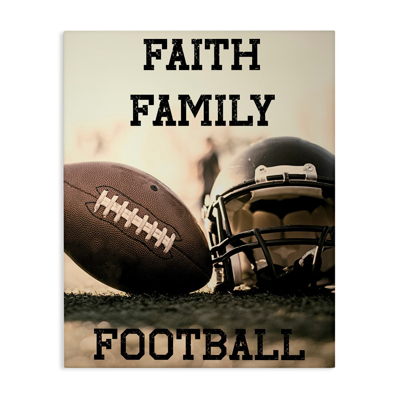 Stupell Industries Faith Family Football Canvas, design by Jesse Keith